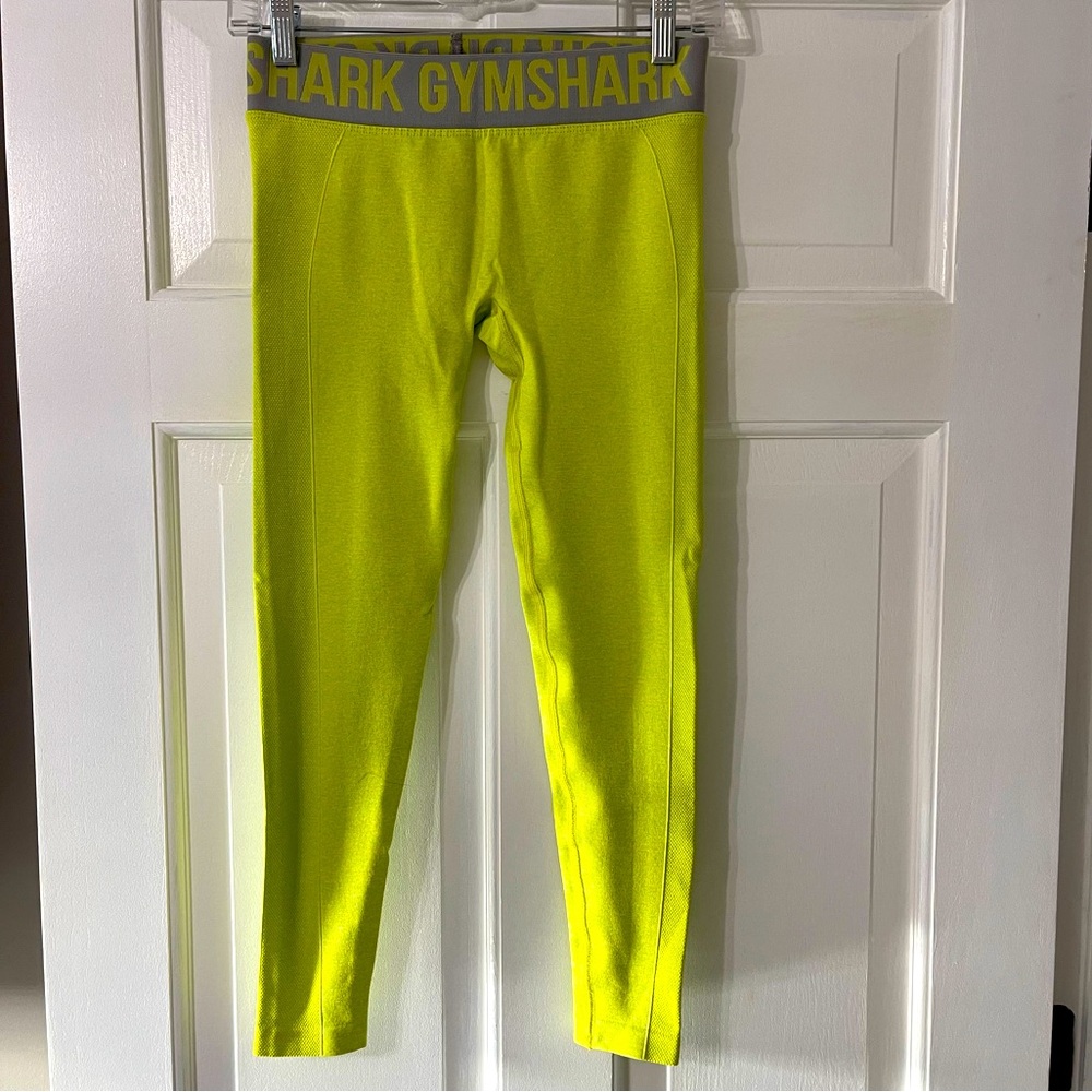 Gymshark Seamless Flex Leggings Size S | Lime Marl/Light Grey